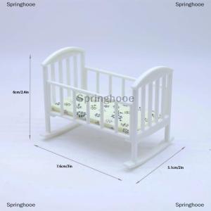 [COD] Springhooe บ้านตุ๊กตา1 12เตียงเด็กเตียงโยกแบบจำลองจำลองเฟอร์นิเจอร์ตกแต่งบ้านตุ๊กตาอุปกรณ์เสริมสำหรับเล่นของเล่น