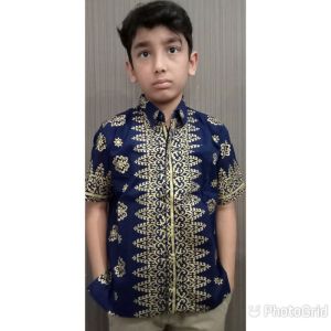 setelan songket navy gold