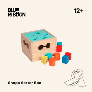 Blue Ribbon Toys ของเล่นกล่องหยอดทรงไม้(SHAPE SORTER BOX) ฝึกทักษะการสังเกตและไหวพริบ