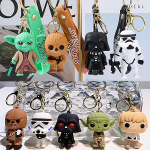 Cartoon Star Wars Darth Vader Yoda Doll Silicone Keychain Couple Backpack Pendant Car Childrens Toy Gift 星球大战钥匙圈娃娃机礼品