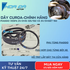 Dây CuRoa/ Dây Cu Roa 2V Chính Hãng Cho Xe Piaggio Vespa 2v/2vie Máy 125/150 và 3v/3viget Máy 150 Bền Đẹp Lắp Chuẩn Zin