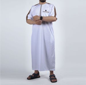 KHOIRUMMAH Jubah Ummah Dewasa - Gamis Pria Dewasa- Jubah Polos Lengan Pendek - Dark Grey