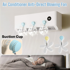 Suction Cup Air Conditioner Anti-Direct Blowing Fan Suction Cup Free Installation Quick Cooling Energy Efficient