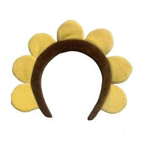 Sunflower Plush Headband Cosplay Costume High Skull Hairhoop Birthday Party Hairband Women Face Washing Makeup Headpiece