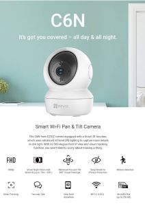 EZVIZ H6c Pro 4K 8MP & C6N 2MP | Pan Tilt Wireless WiFi CCTV Camera AI Tracking Night Vision Two-Way Talk 360° View