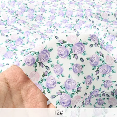 Soft Floral Printed Chiffon Fabric For Summer Womens Dresses Childrens Clothing Handmade DIY Fabric TJ7500