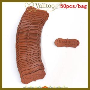 [Valitoo] 50Pcs PU Leather Tags Handmade With Love Labels Sewing Craft DIY Knittin Tags