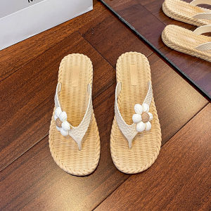 Free Shipping Roman Floral Flip-Flops For Women Summer Outdoor Wear Fashionable Durable Non-Slip Flat-Soled Sandals Beach Shoes For Women