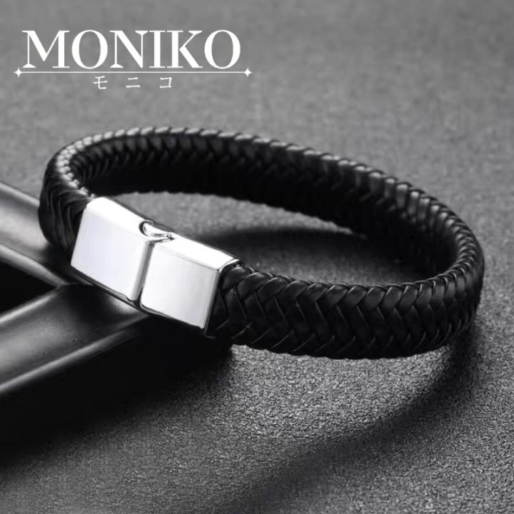 MONIKO Original Design Black Leather Cord For Men Impact Inspired