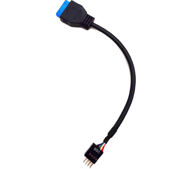 2x Lenovo Motherboard USB Converter Cable - 11-Pin Female To 9-Pin Male, 10cm