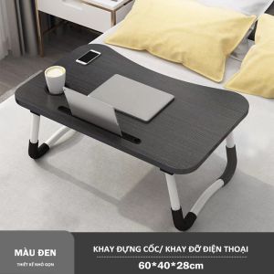 💥Bàn học làm việc gấp gọn đa năng bàn để giường có khe cắm điện thoại khay đựng cốc khe cắm USB thông minh tiện
