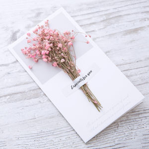 1PCS Dried Flower Blessing Card Festive Wedding Invitation High End Handmade DIY Star Dry Flower Card