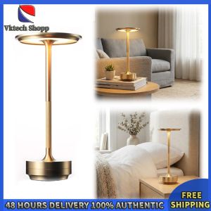 Vktech Compact Rechargeable Metal Table Lamp with Dimmable Feature for Bedroom Camping and Night Reading
