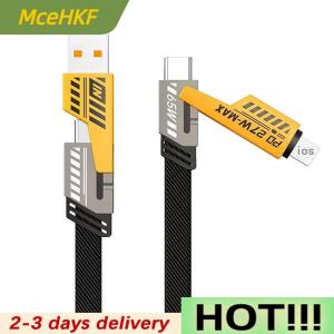 MceHKF 4 In 1 65W Fast Charging USB Cable Type C Usb Micro For Iphone Samsung Huawei Xiaomi Multi Port Multiple Charging Wire