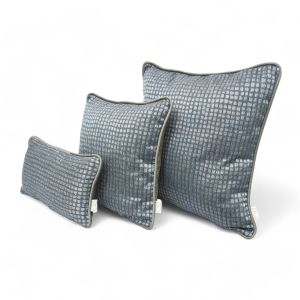 House of Tela - 3 Piece Graphic Throw Pillow Set - Azure