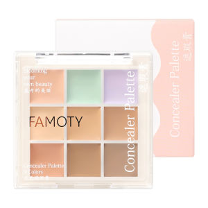 Dorisna 9 Colors Face Concealer Makeup Professional Face Highlighter Concealer Palette Smooth and Moisturizing Texture Cream Contour Makeup