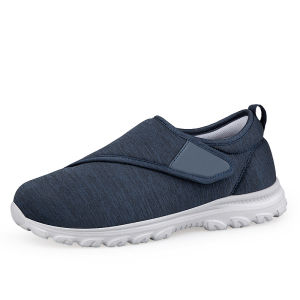 Lesvago Men or women diabetes foot sports shoes suitable for gout foot swelling wide foot deformed foot toe valgus Lightweight and breathable Non Slip Hook Loop elderly walking shoes