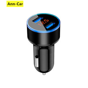 【 Ann-Car】bộ Sạc Xe Hơi Bộ Sạc Nhanh 12V 24V Bộ Sạc Usb Có Màn Hình LED 2 Cổng Bộ Sạc Điện Thoại Di Động Sạc Nhanh 12-24V