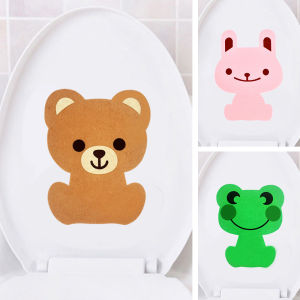 Stiker perekat dan pewangi toilet aksesoris kamar mandi kartun animal lucu