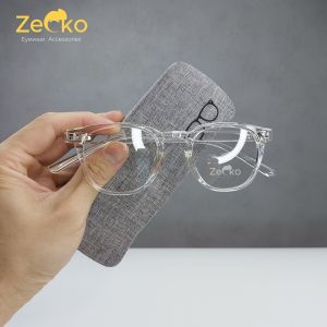 Gọng kính vuông nam nữ đổi màu giả cận Zecko EGC24 chống ánh sáng xanh tia UV
