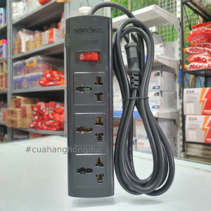Ổ cắm điện 3 lỗ 4 lỗ 5 lỗ 6 lỗ 3 chấu đa năng tự ngắt điện khi quá tải lõi sứ có công tắc dòng 3T 4T 5T 6T SOPOKA