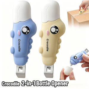 Cute Cartoon 2in1 Crocodile Bottle Opener Portable Mini Vial Opener Home Oral Liquid Unboxing Beer Can Bottle Opener