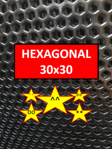 Hexagonal 30x30 - Plat Ram Speaker - Ram Grill - Plat Lubang