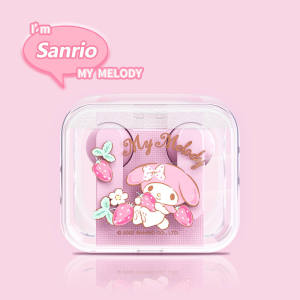 MINISO&Sanrio หูฟังบลูทูธ S02 BT5.2หูฟังบลูทูธดีไซน์กรอบใสมีแบรนด์คุณภาพหูฟังไร้สายขนาดเล็กเล่นเกมกีฬาบลูทูธโทรชุดหูฟังพร้อมไมโครโฟนรองรับวิ
