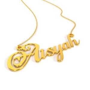 Kalung Nama Custom Simpel Lapis Emas 24 K - Kl 088