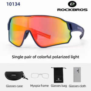 Kacamata Sepeda ROCKBROS 10134 10134BL Kaca Mata Gowes Full Frame Anti UV Polarized