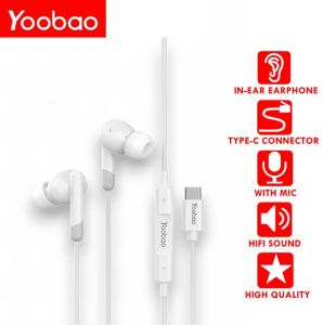Yoobao L-C15 Type-C Connector Stereo Superior Sound & Call Super Bass In Ear Wired Earphone with Microphone