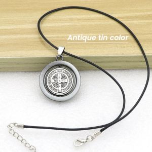 Nexlent St. Benedict Rotating Necklace Metal Cross Necklace Small Gift Accessories