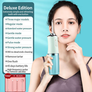 SG [READY STOCK] Water Flosser 360° Flushing Oral irrigator Dental Flosser Portable Electric 3 Modes Included 4 Nozzles Water Flush