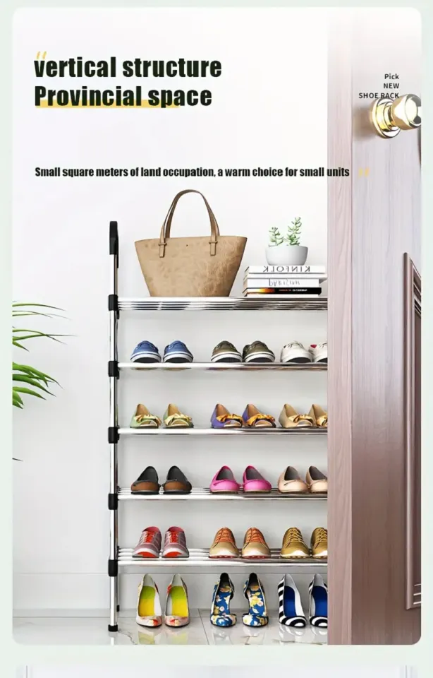 6-Tier Slim Shoe Rack Organizer – Space-Saving Metal Storage for - Main Image