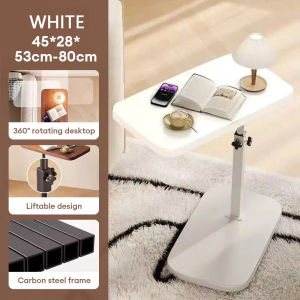 MATYMATS Adjustable Modern Side Table for Living Room Bedroom Portable Wooden Desktop Household Folding Table