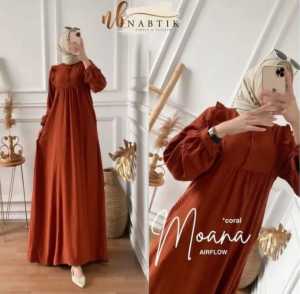 GAMIS MOANA CRINKLE AIRFLOW DRESS MAXY JUMBO LEBARAN TERBARU