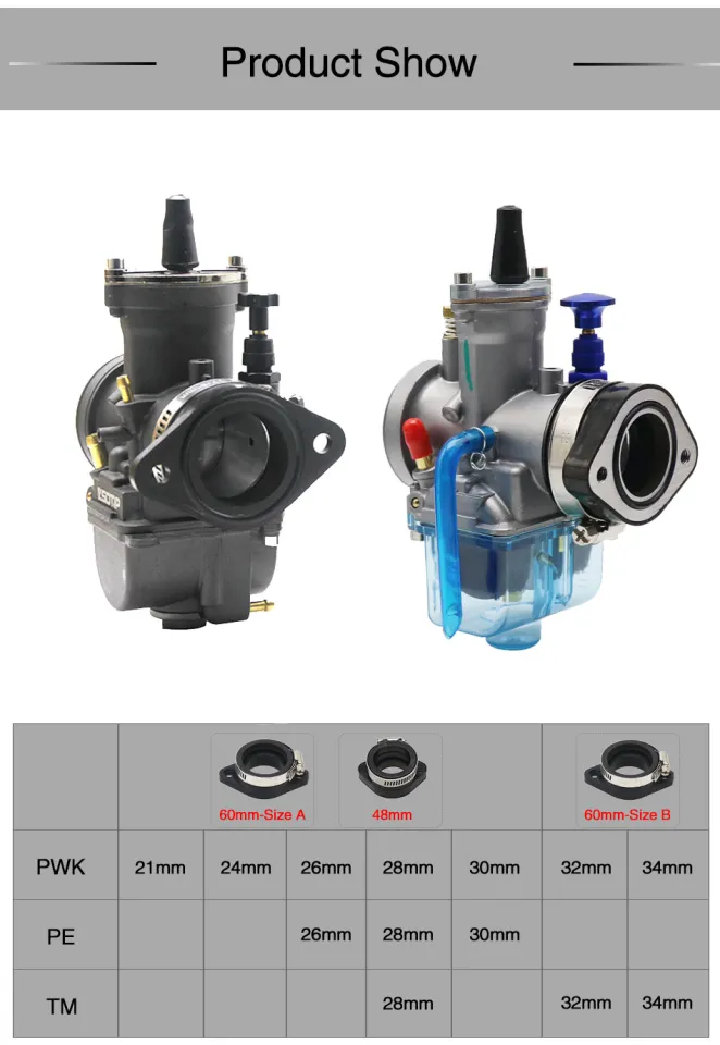 For PE 26/28/30mm PWK 24/26/28mm 48mm Flange Intake Adapter Carb - Foto 9