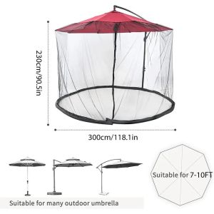 Umbrella Mosquito Netting For Outdoor Garden Patio Umbrellas Canopy Tent Mosquito Net Adjustable Rope Polyester Sunshade Net