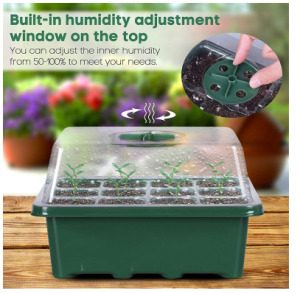 12 Holes Plant Seeds Grow Box Tray Insert Propagation Seeding Nursery Pot Case with Lid Garden Supplies