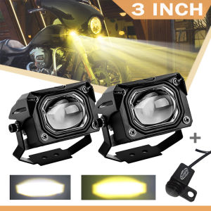 2PCS 40W Motorcycle Mini Driving Light V7 Pro high/low beam white and yellow LED headlights Korea LED chip