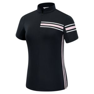 เสื้อแขนสั้นสำหรับใส่ตีกอล์ฟของผู้หญิงเสื้อยืดกีฬาเข้ารูปแห้งเร็วเสื้อโปโลเล่นกอล์ฟระบายอากาศได้ดีทรงสลิมสำหรับฤดูร้อนปี2022