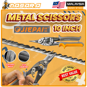 Nasara Jiepai 10 Inch Aviation Tin Snip Straight Cut Cutter Zinc Metal Sheet Scissor Gunting Dawai Zink