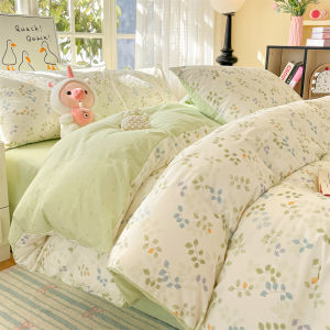 【Super low price】3/4pcs Fashion Floral 100% Cotton Bedding Set Spring Soft Skin Friendly Queen King Size Duvet Cover Set with Sheets Pillowcases