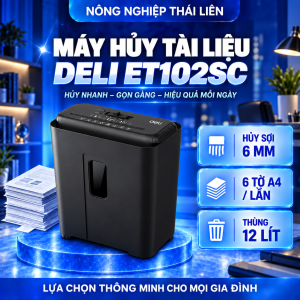 Máy Hủy Tài Liệu Chính Hãng Deli 12 lít ET102SC Công Suất 140W Dành Cho Văn Phòng & Cá Nhân