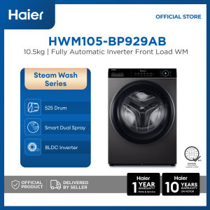 Haier HWM105-BP929AB 10.5kg Super 525 Drum Fully Automatic Front Load Inverter Washing Machine (Dark Silver)