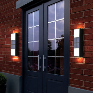 Vimite 6 LED Solar Garden Lights Outdoor Waterproof Up and Down Wall Light Landscape Lighting Fence Lamp for Terrace House Balcony Gate Stair Porch Hallway Corridor