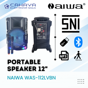 Portable Naiwa 112 Speaker Wireless Bluetooth 12" Original Garansi 12 In Mic Wireless Remot Aiwa