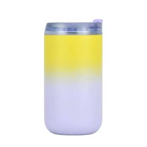Stylish Stainless Steel Mug with Anti-Drip Silicone Lid 400ml – Leakproof & Chic