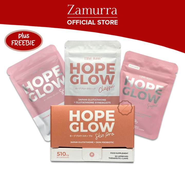 Luna Aura HOPE GLOW Advance Glutathione Capsules Classic, Super Biggie,  Super Minnie, Skin Pro by Zamurra | Lazada PH