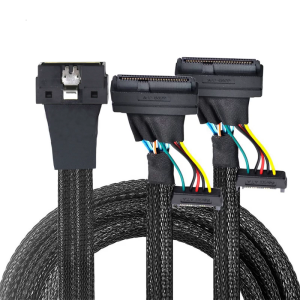 NVME PCIe SSDs Cable SFF 8654 8I to 2x SFF 8639 Adapter PCIE Slimline SASs All inclusives Cable with Secure Connection